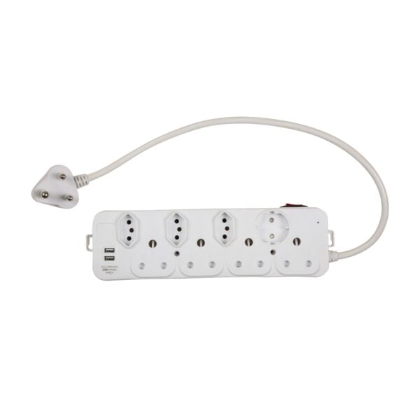 Euro Multiplug 8 Way With Usb 2.1a