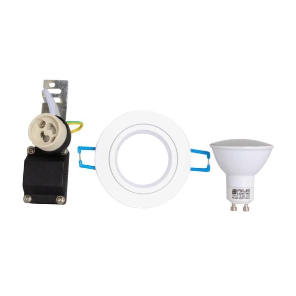 Pioled GU10 fitting white+ 4.5w c/w+l/h