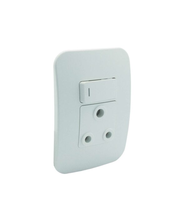 VETI - White Single Switched Wall Socket (VG20WTC)