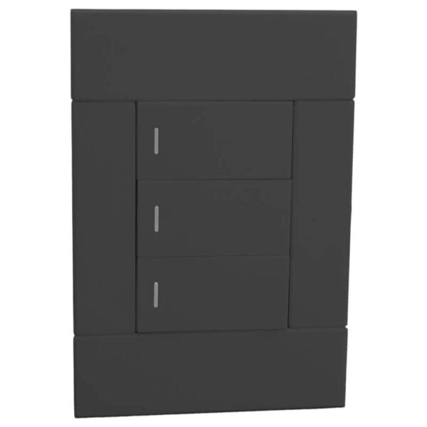 Veti - Charcoal  Three Lever Switches (2VC1113)