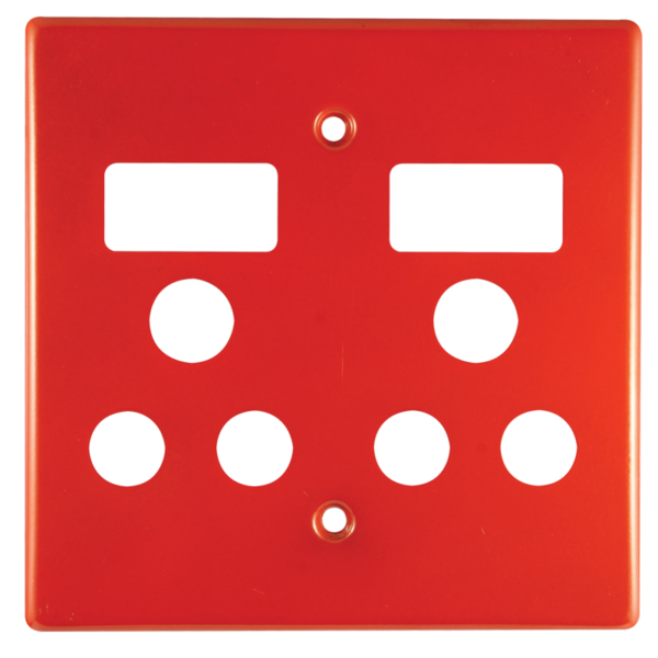 Classic Double Monoblock Switched Steel Socket Coverplate