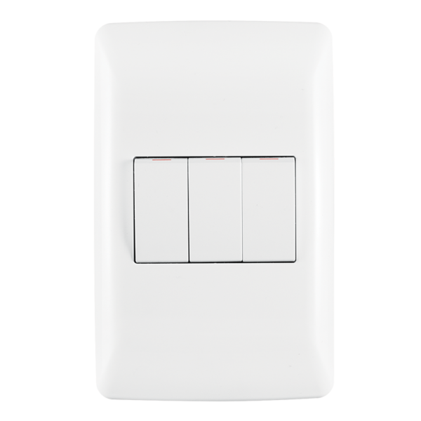 Diamond 3 Lever 1 Way Switch on 2x4 Yoke with Coverplate