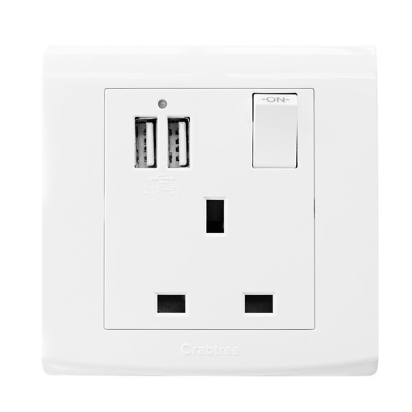 Elypse 13A 1 Gang Switched Socket