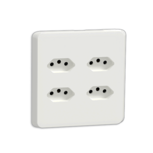 Socket Quad EURO with skin 16A