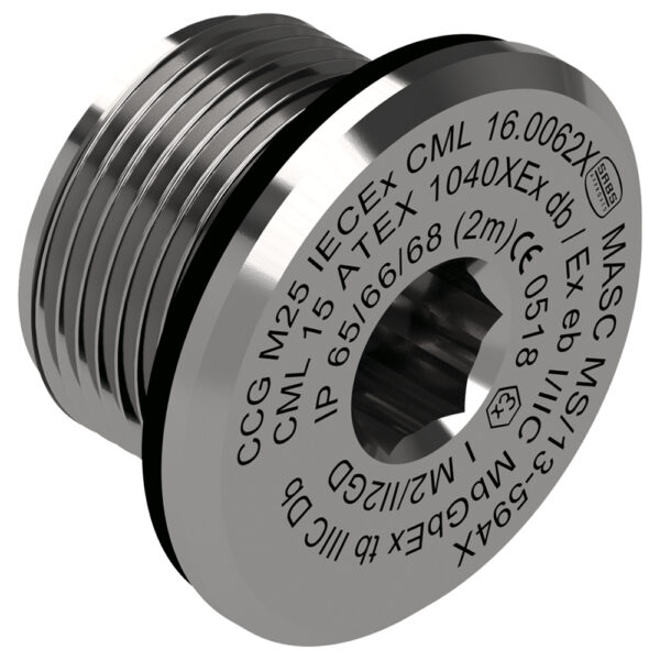 M25 Brass Metric Dome Plug Including M25 Gasket