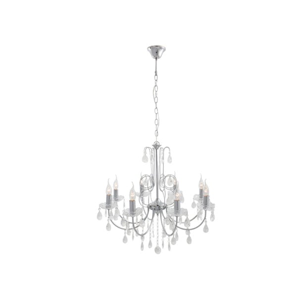 Eurolux 8 Light Crystal Chandelier Chr