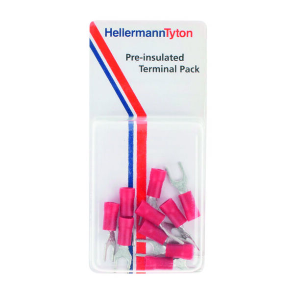 Pre-Insulated Spade Terminals: Pre-Packs 4mm Red