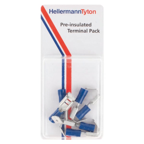 Pre-insulated Piggyback: Pre-Packs 6.35mm Blue