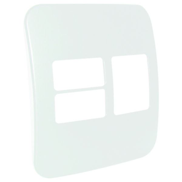 VETi - White Three Module 1 Double, 2 Single Horizontal Cover Plate (V6204WT)