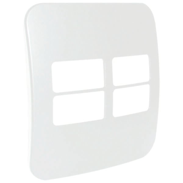 VETi -  White Four Single Module Horizontal Cover Plate (V6206WT)