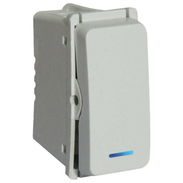 VETi - White Bell Press Switch 1 Module with Locator (VL101WT)