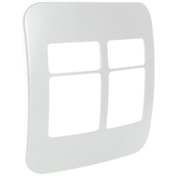VETi - White Four Module 2 Single, 2 Double Cover Plate (V6208WT)