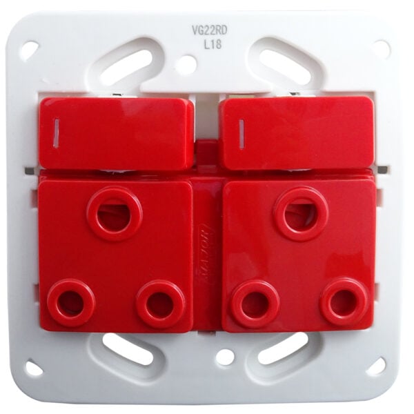 Double RSA Socket - Red