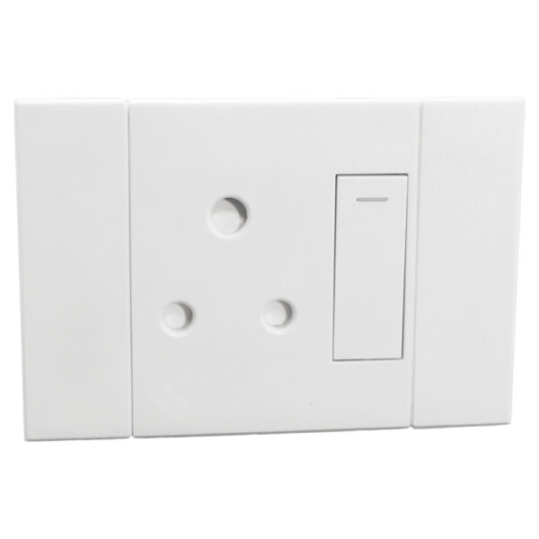 VETi - White Horizontal Single 16A RSA Socket (2VW121H)