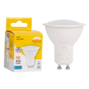 Radiant Frosted 220v 5w LED GU10 6500K (Non-Dimmable)
