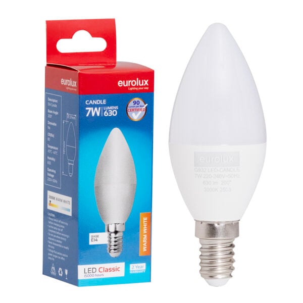 Eurolux Candle Plastic Classic 7w LED E14 3000K