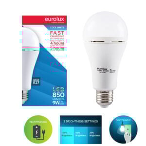 Eurolux Rechargeable G1109ES LED 9W Cool White E27