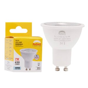 Radiant GU10 Clear Lens 7w LED 4000K Dimmable