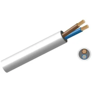 1.0mm x 2 core Cabtyre White (100M)
